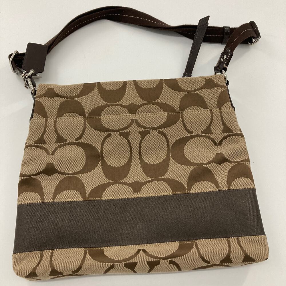 COACH F19220 CANVAS SIGNATURE PRINT CROSSBODY BAG - Picture 3 of 14